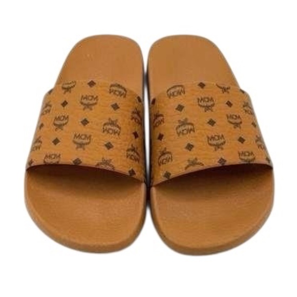 Monogram MCM Print Rubber Slides - Picture 1 of 6